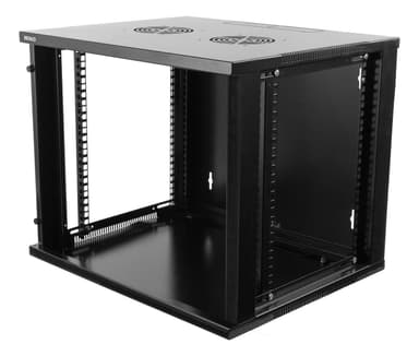 DELTACO 19 "kabinet, 9U, 540x450mm, portræt eller vægmonteret, glasdør,