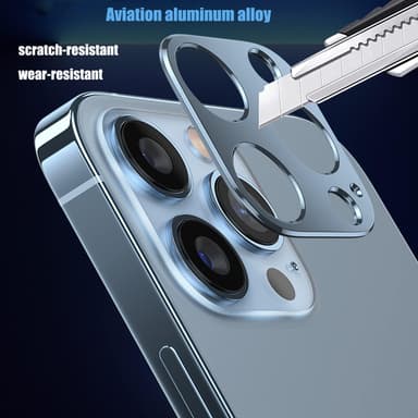 iPhone 13 Pro / 13 Pro Max linsebeskyttelse aluminiumslegering Blå