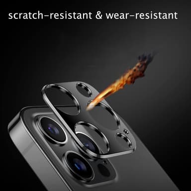 iPhone 13 Pro / 13 Pro Max linsebeskyttelse aluminiumslegering Sort