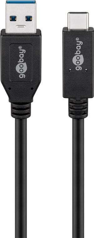USB 3.1 Generation 2-kabel 0,5 m, sort
