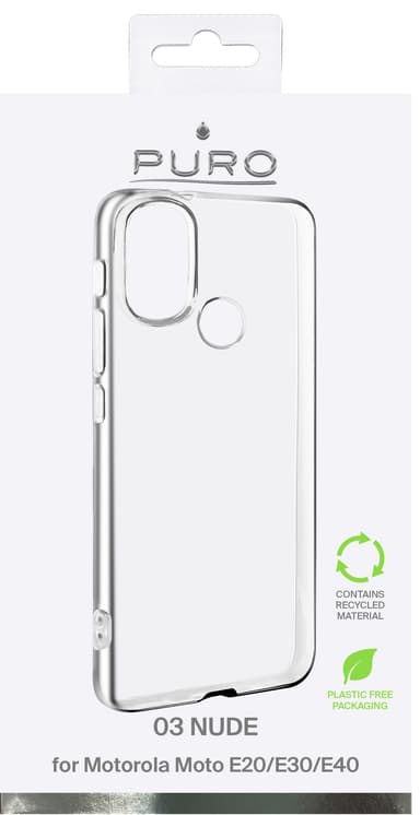 Puro 0.3 Nude Motorola Moto E20/E30/E40 cover (gennemsigtigt)