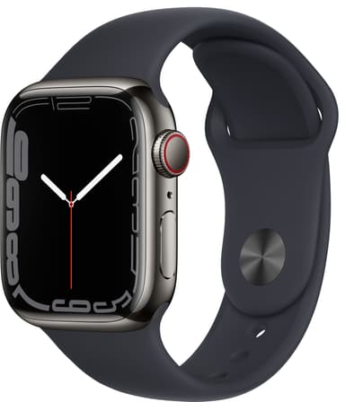 Apple Watch Series 7 41 mm GPS+eSIM (grafitstål/midnight sp. rem)