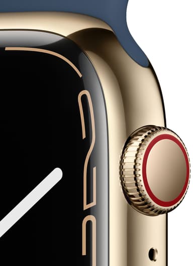 Apple Watch Series 7 45 mm GPS+eSIM (guldstål /Abyss bl. sp. rem)