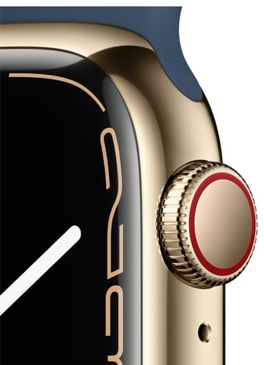 Apple Watch Series 7 41 mm GPS+eSIM (guldstål /Abyss bl. sp. rem)