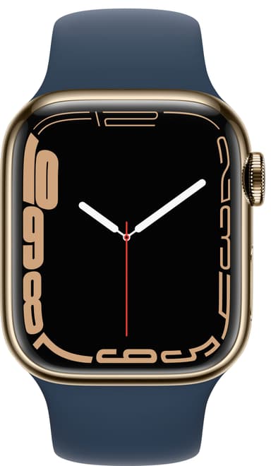 Apple Watch Series 7 41 mm GPS+eSIM (guldstål /Abyss bl. sp. rem)