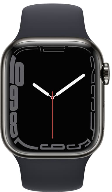 Apple Watch Series 7 41 mm GPS+eSIM (grafitstål/midnight sp. rem)