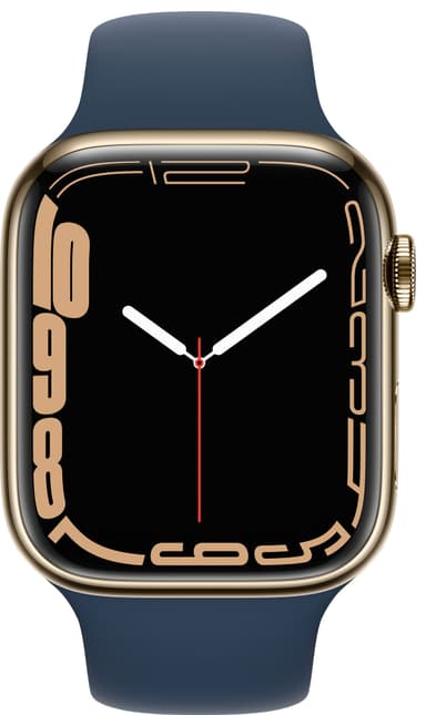 Apple Watch Series 7 45 mm GPS+eSIM (guldstål /Abyss bl. sp. rem)