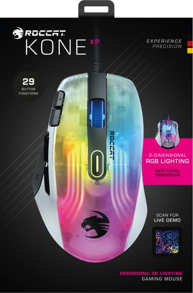 Roccat Kone XP RGB gaming mus (hvid)