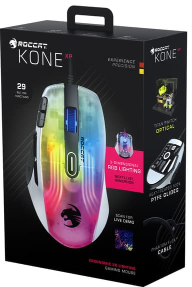 Roccat Kone XP RGB gaming mus (hvid)