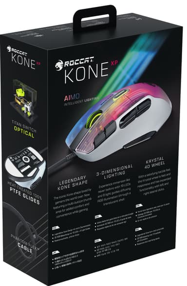 Roccat Kone XP RGB gaming mus (hvid)