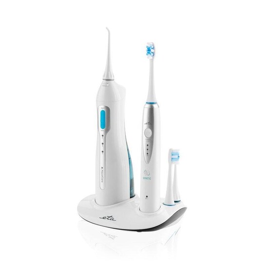 ETA mundplejecenter (sonisk tandbørste+mundskylningsapparat) ETA 2707 90000 Til voksne, Genopladeligt, Sonisk teknologi, Tandbørstetilstande 3, Antal børstehoveder inkluderet 3, Hvid