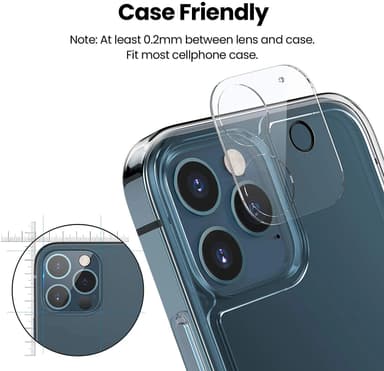 iPhone 13 Pro / iPhone 13 Pro Max kamera linsecover hærdet glas 2-pak