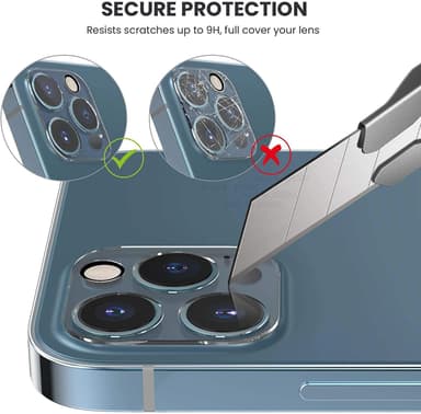 iPhone 13 Pro / iPhone 13 Pro Max kamera linsecover hærdet glas 2-pak