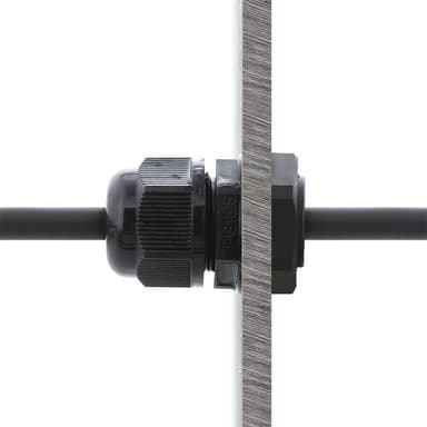 S/FTP Cat6a patch cable, 1m, IP68, PG13.5, black