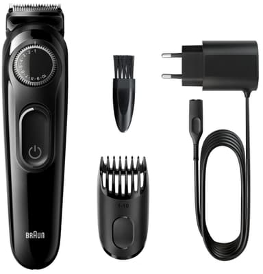 Braun Skægtrimmer BT3222 Trådløs, Antal længdetrin 20, Sort
