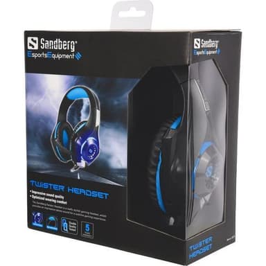 Twister gaming headset, sort