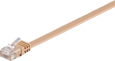 CAT 6 flad netværkskabel, U/UTP, lysebrun