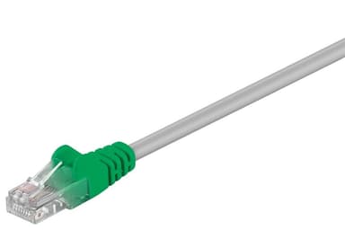 Krydset netværkskabel CAT 5e, U/UTP, grå-grøn, 0,25 m