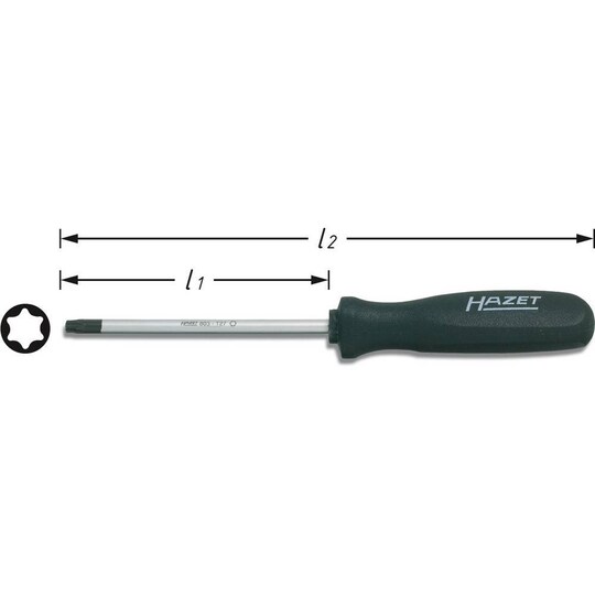 Hazet Værksted Torx-skruetrækker Størrelse T 20 Klinge-længde: 84 mm