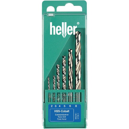 Heller 17735 D HSS Metal-spiralbor-sæt 6 dele 2 mm, 3 mm, 4 mm, 5 mm, 6 mm