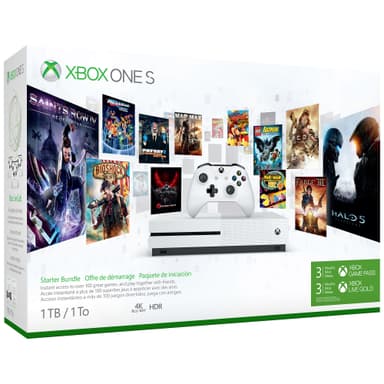 Xbox One S 1 TB: Starter bundle (hvid)
