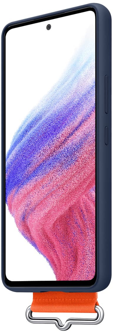 Samsung Galaxy A53 silikonecover med strop (navy)
