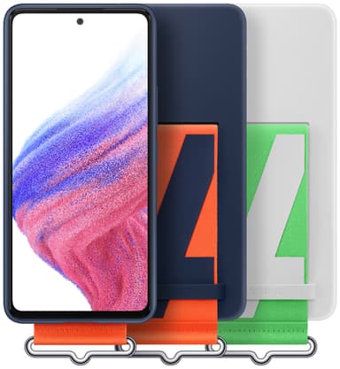 Samsung Galaxy A53 silikonecover med strop (navy)