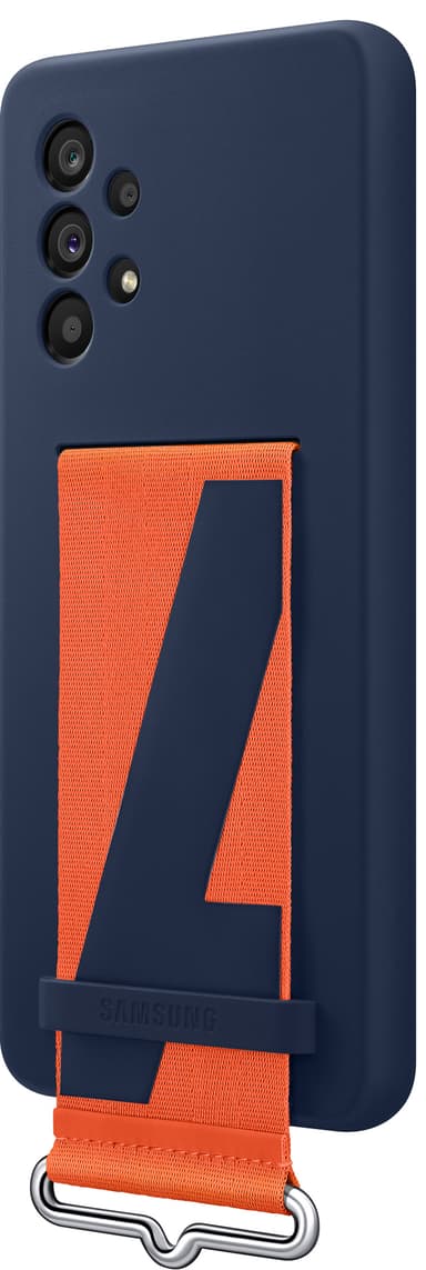 Samsung Galaxy A53 silikonecover med strop (navy)