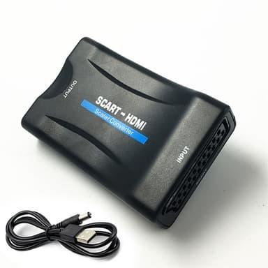 1080P SCART til HDMI Video Audio Converter Adapter til HD TV DVD med USB-kabel