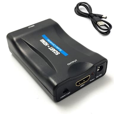 1080P SCART til HDMI Video Audio Converter Adapter til HD TV DVD med USB-kabel