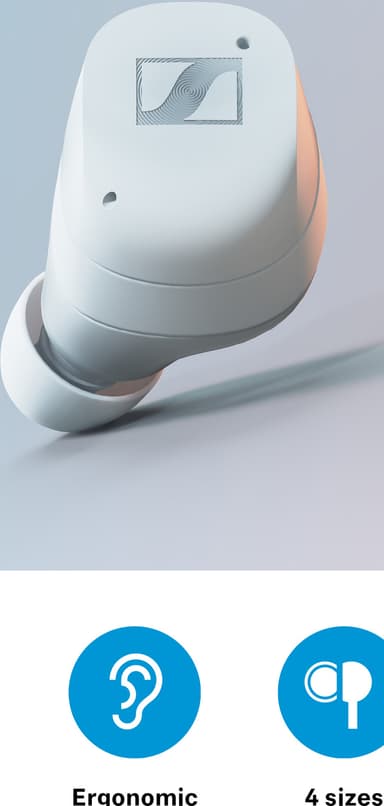 Sennheiser Momentum 3 true wireless in-ear høretelefoner (hvide)