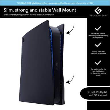 FLOATING PS5 WALL MOUNT (BLACK) |