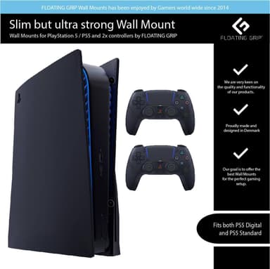 FLOATING PS5 WALL MOUNTS - BUNDLE (BLACK) Elgiganten