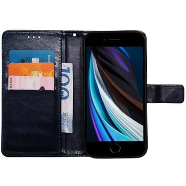 Koge lære Eve Wallet cover 3-kort Apple iPhone SE 2022 - Mørkeblå | Elgiganten