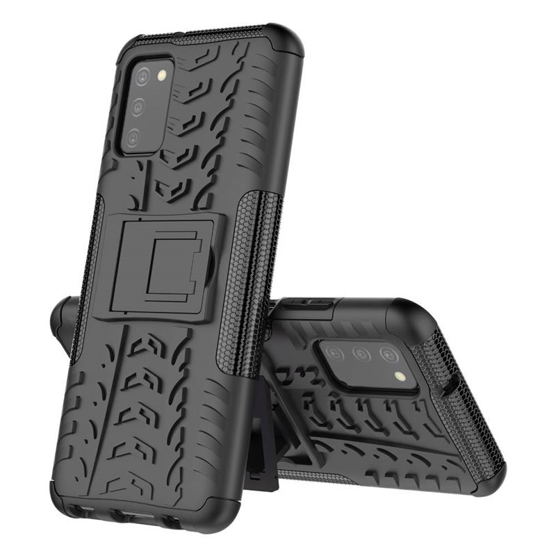 Stødbestandigt cover med stativ Samsung Galaxy A03s - Sort