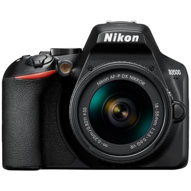 Nikon D3500 digitalkamera + AF-P DX Nikkor 18–55 mm VR zoomobjektiv Nikon D3500 digitalkamera + AF-P DX Nikkor 18–55 mm VR zoomobjektiv