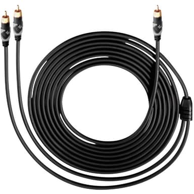 Oehlbach 151 Phono Audio Tilslutningskabel [1x Cinch-stik - 2x Cinch-stik] 5.00 m Sort forgyldte stik