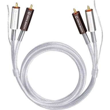 Phono Audio Tilslutningskabel [2x Cinch-stik - 2x Cinch-stik] 1.00 m Transparent forgyldte stik Oehlbach Silver Express