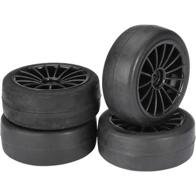 Absima 1:10 Vejmodel Komplette hjul Slick 20 eger Sort
