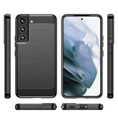 SKALO Samsung S22+ Armor Carbon Stødsikker TPU-cover - Sort
