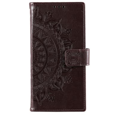 SKALO Samsung S22 Mandala Flip Cover - Mørkebrun