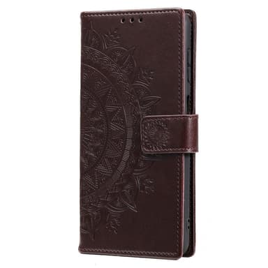 SKALO Samsung S22 Mandala Flip Cover - Mørkebrun