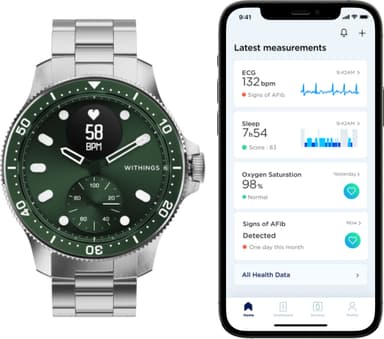 Withings ScanWatch Horizon smartwatch 43 mm (grønt)