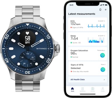 Withings ScanWatch Horizon smartwatch 43 mm (blåt)