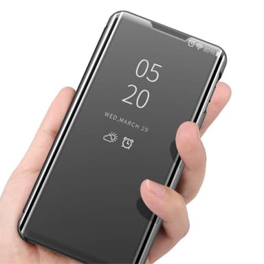 SKALO Samsung S22 Clear View Mirror Etui - Sort