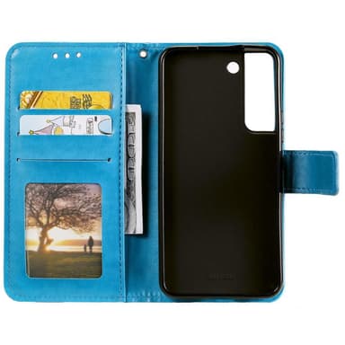 SKALO Samsung S22+ Mandala Flip Cover - Blå - Blå