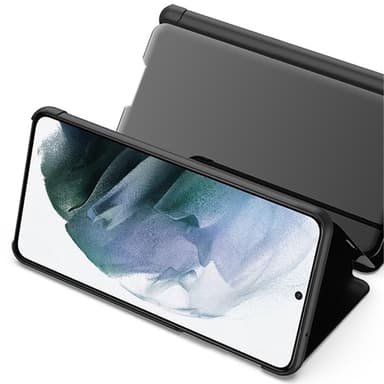 SKALO Samsung S22 Clear View Mirror Etui - Sort