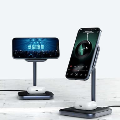 NÖRDIC Trådløs Magsafe Ladestation 2 i 1 til Apple Iphone og Airpods Iphone 13 Iphone 12