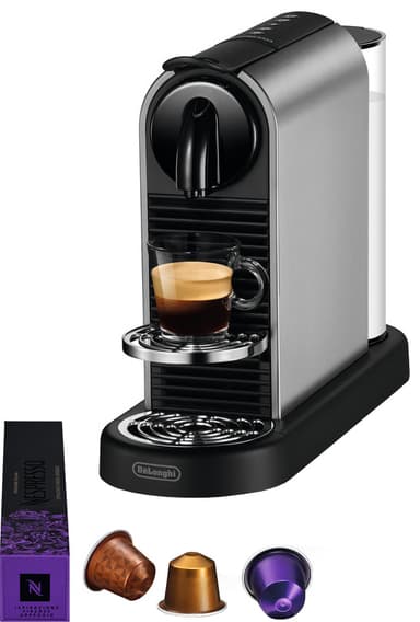 Nespresso CitiZ kaffemaskine fra Delonghi EN220T (platin/stål)