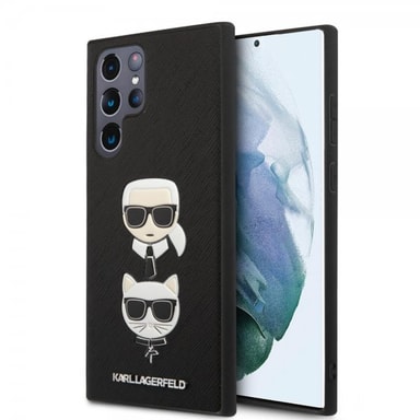 Custodia CG Mobile Karl Lagerfeld Per A55 | Saffiano Nero Con Spilla Karl E Choupette | Protezione Antiurto - 2